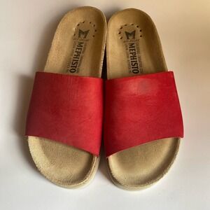 Preowned Mephisto Hanik Women's Size 5 (35) Red Slip Ons